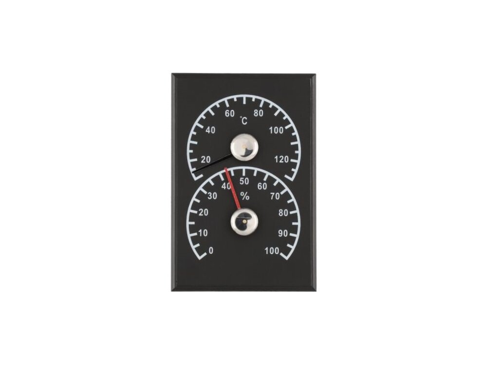 4Living sauna thermometer with hygrometer, black