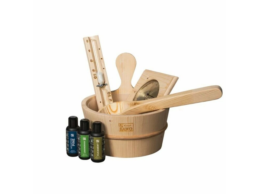 Basic sauna set in spruce wood + essence
