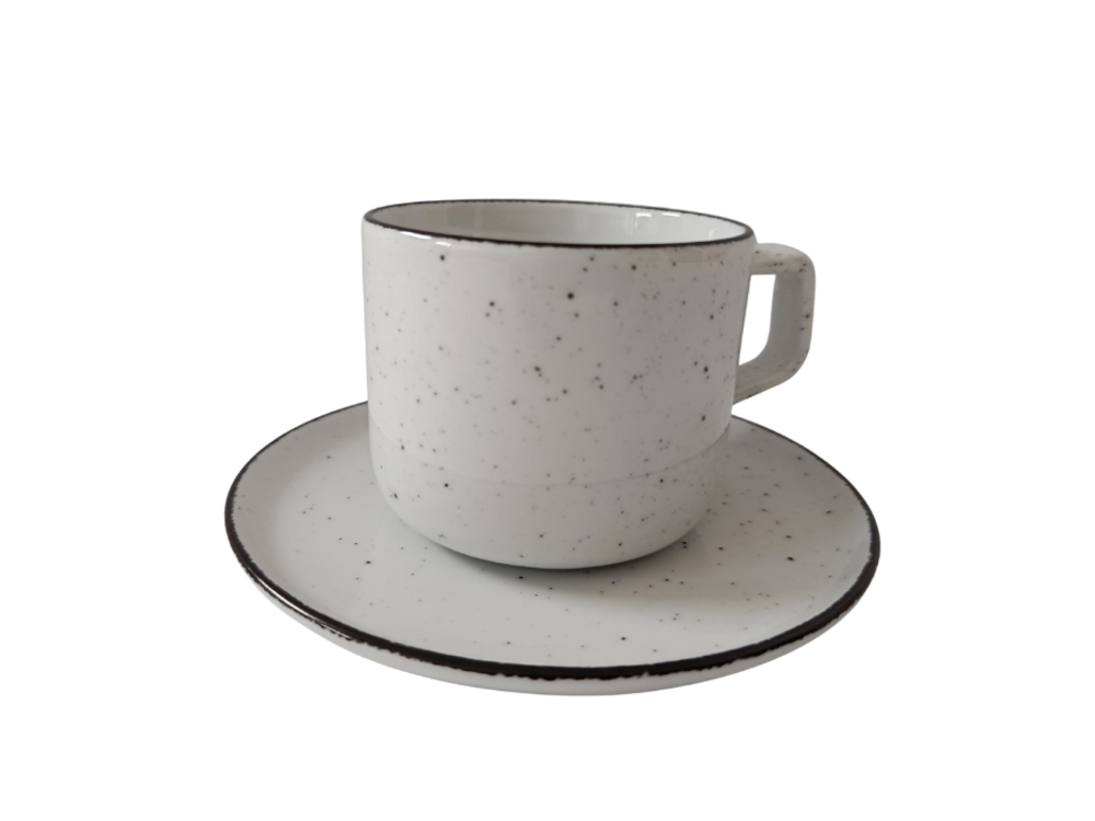 A porcelain cup and saucer