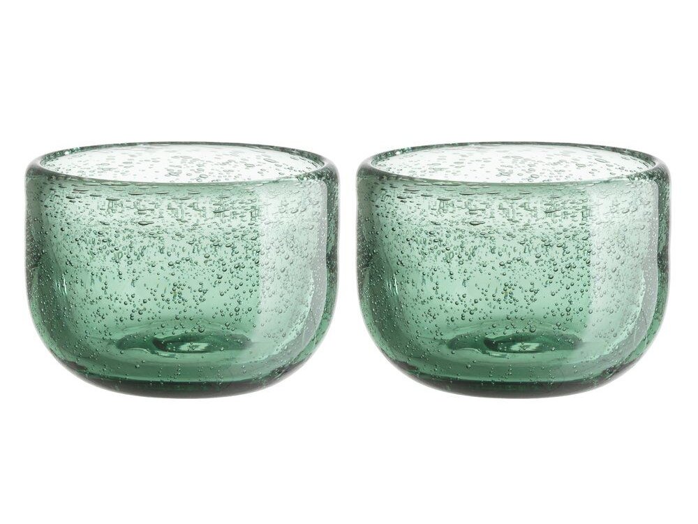 Glass Bowls 0.2 L, Light Green – Set of 2