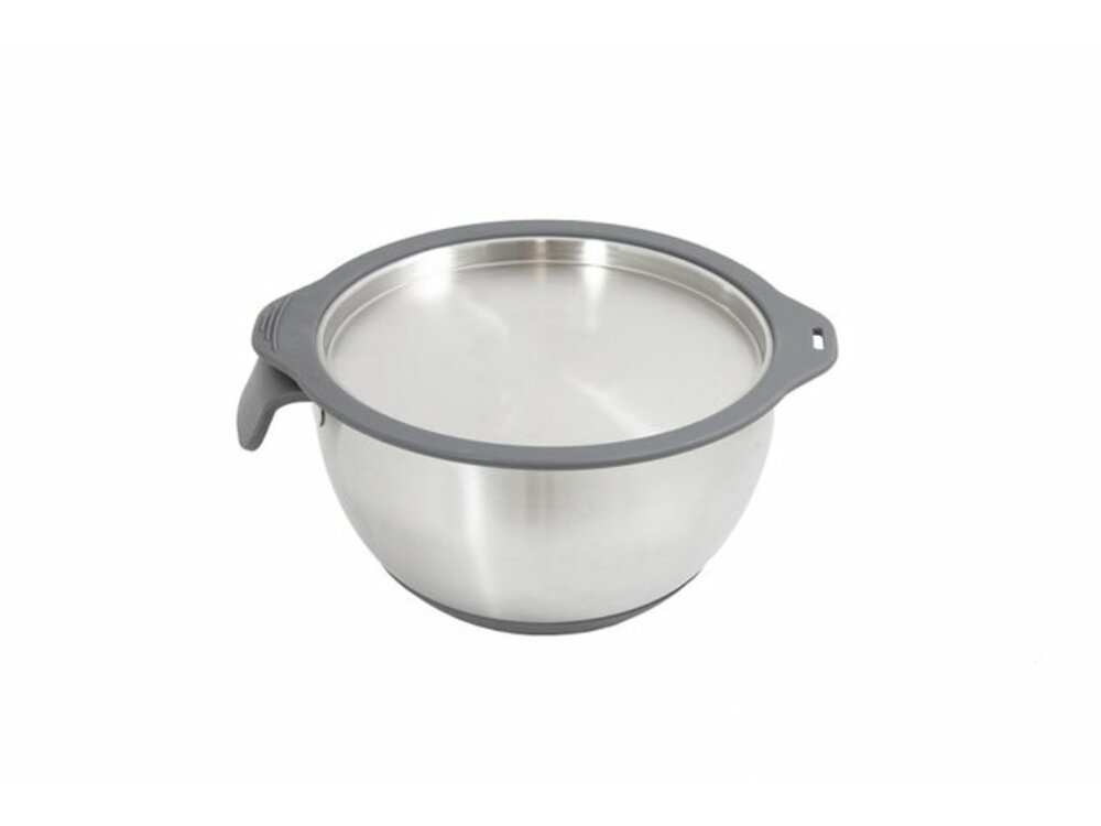 Stainless steel bowl 1.5 L with silicone bottom + lid
