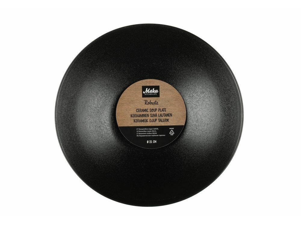 MAKU Robuste ceramic serving plate, deep, Ø 21 cm