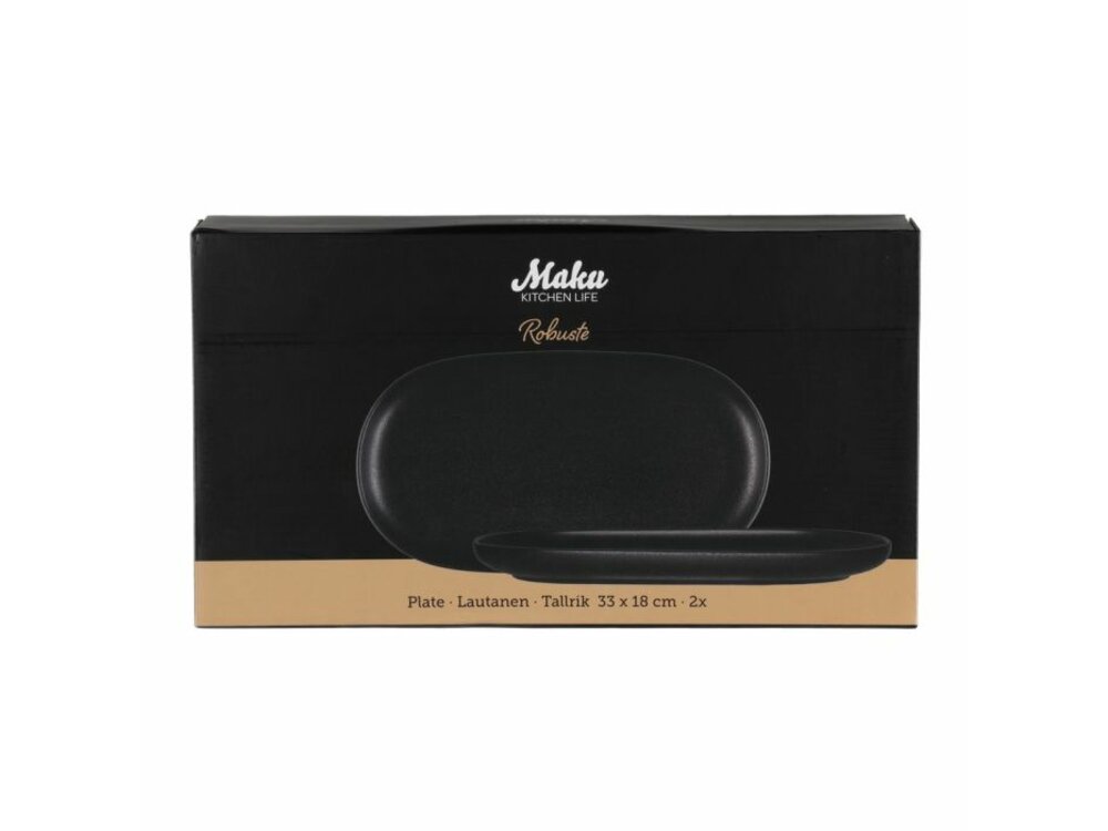 MAKU Ceramic oval serving plate, set/2 pcs