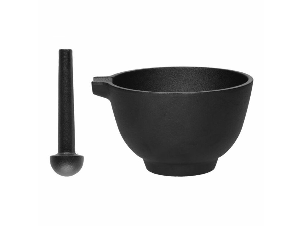 MAKU mortar cast iron, black