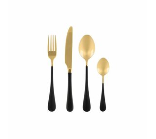 MAKU Cutlery gold/black, 16 pcs