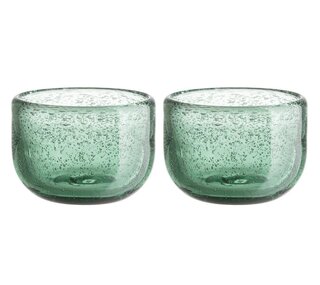 Glass Bowls 0.2 L, Light Green – Set of 2