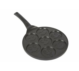 Frying pan with smiley faces