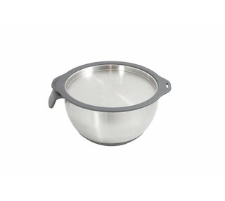 Stainless steel bowl 3,0 L with silicone bottom + lid